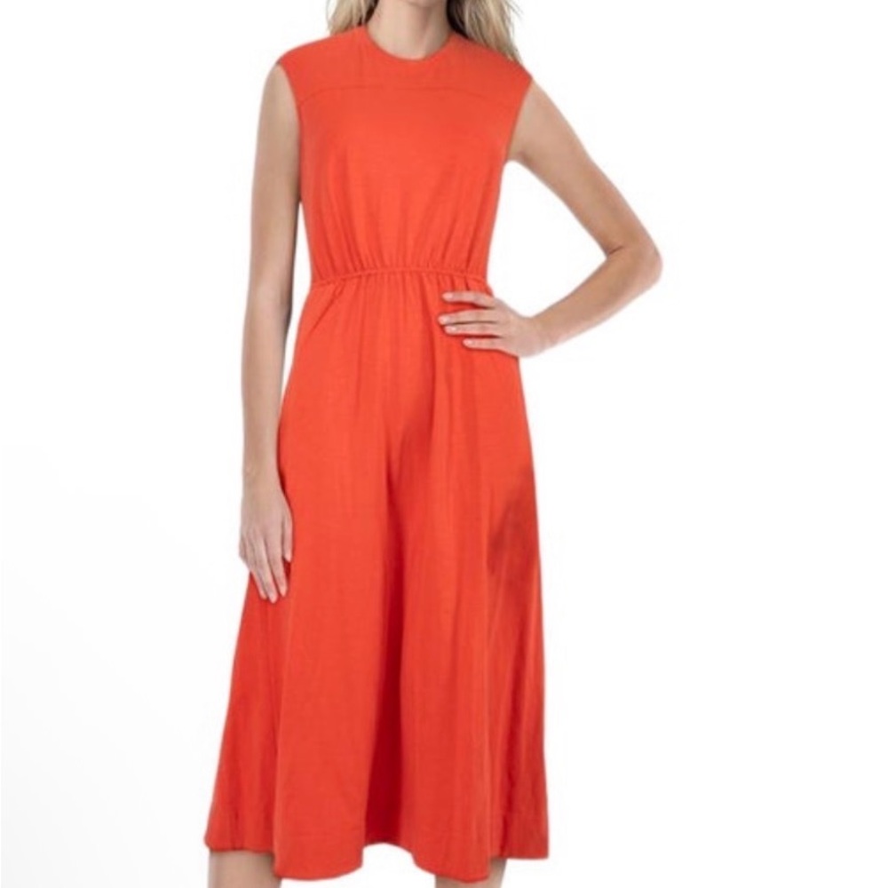 Me+ Em Red Cut Out Back‎ Midi Dress Sz 12